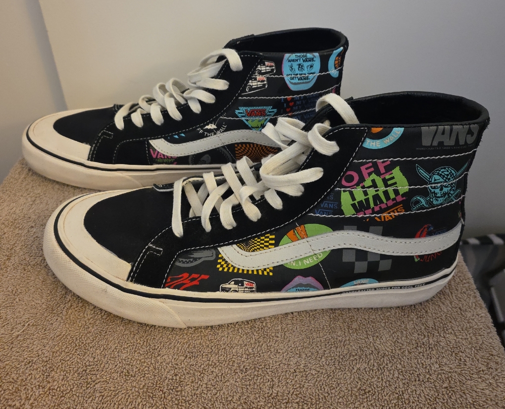 Vans High-Top Sneakers - Black with Colorful Graphics